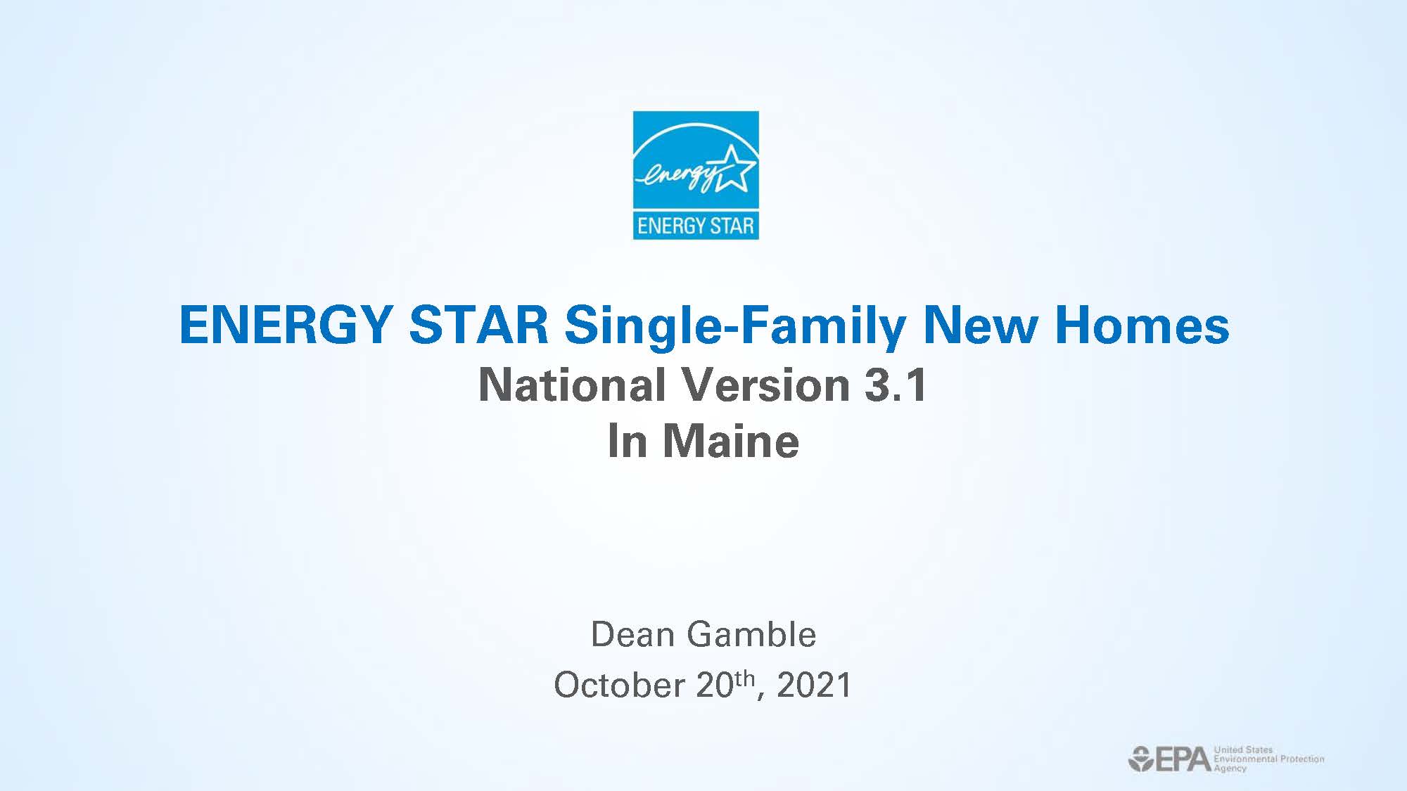 Preparing for ENERGY STAR Version 3.1 in Maine