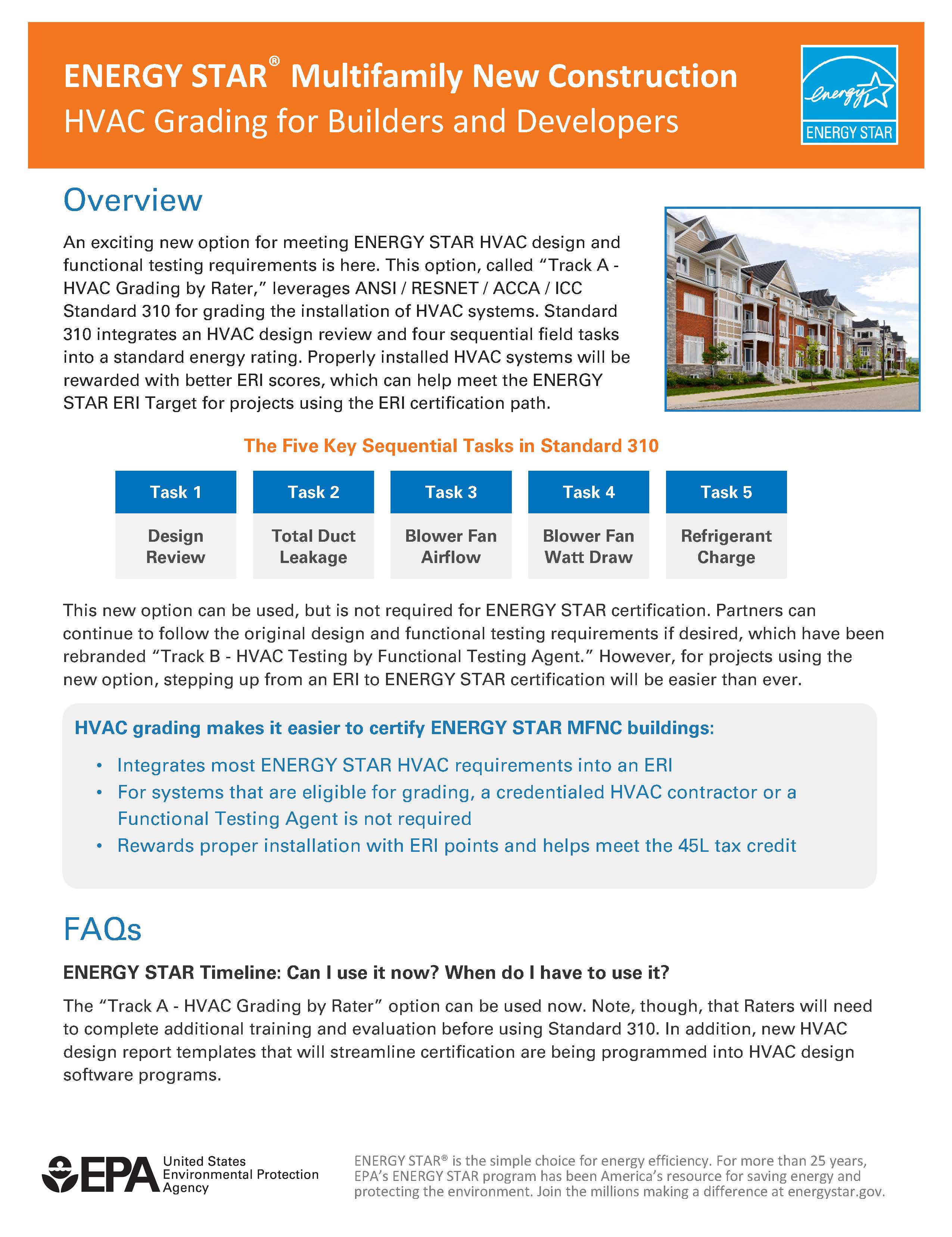 HVAC Grading for Builders Fact Sheet – ENERGY STAR Multifamily New Construction