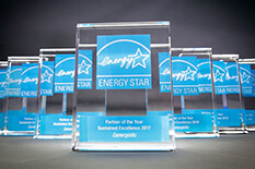Row of ENERGY STAR award crystals