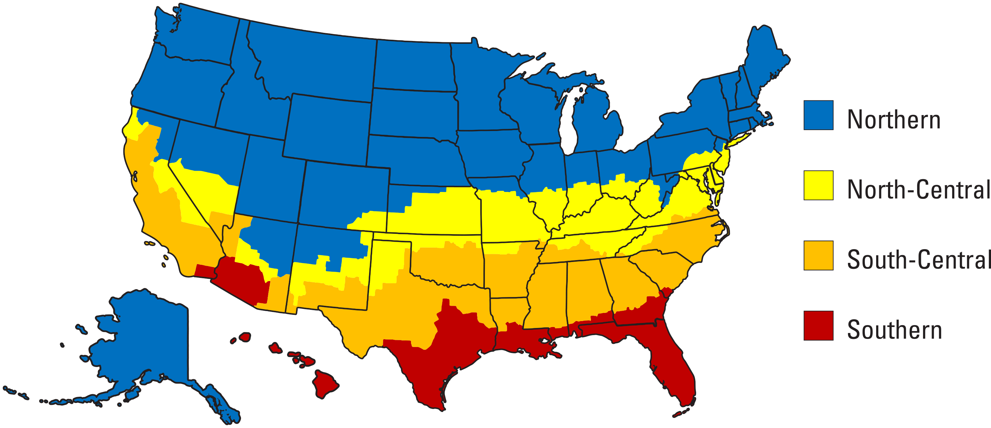 Climate zone map of the US