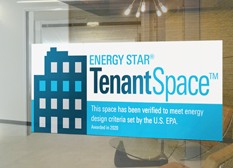 Example of an ENERGY STAR Tenant Space decal on an office window