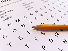  Example of a word search with pencil