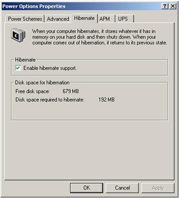 Windows 2000 Power Options Properties 2