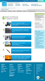 screenshot of the Low Carbon IT Campaign Webpage