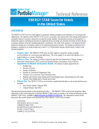 Screenshot of the first page of the technical guidance, "ENERGY STAR score for hotels"