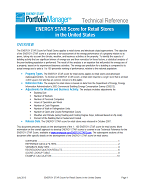 Screenshot of the first page of the technical guidance, "ENERGY STAR score for for retail stores and supermarkets"