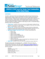 Screenshot of the first page of the technical guidance, "ENERGY STAR score for senior living communities"