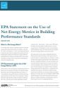 Thumbnail of first page of EPA Statement on the Use of Net Energy Metrics