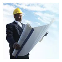 Person reviewing building plans